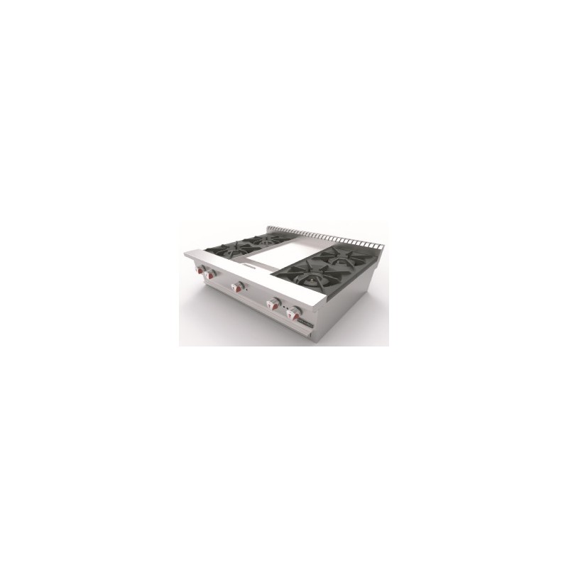 Parrilla de 4 quemadores y plancha CG-40P